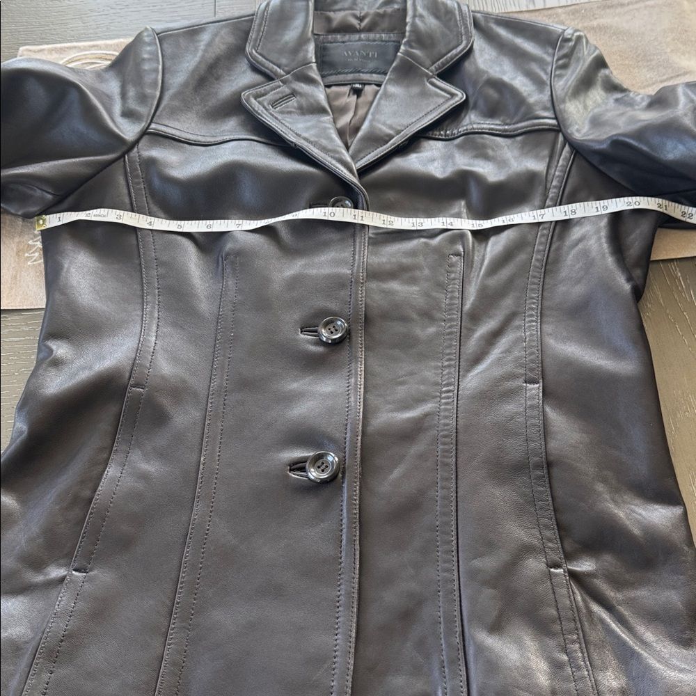 AVANTI NEW YORK Women’s Dark Brown Leather Jacket Coat Classic Versatile Size M - Picture 7 of 14